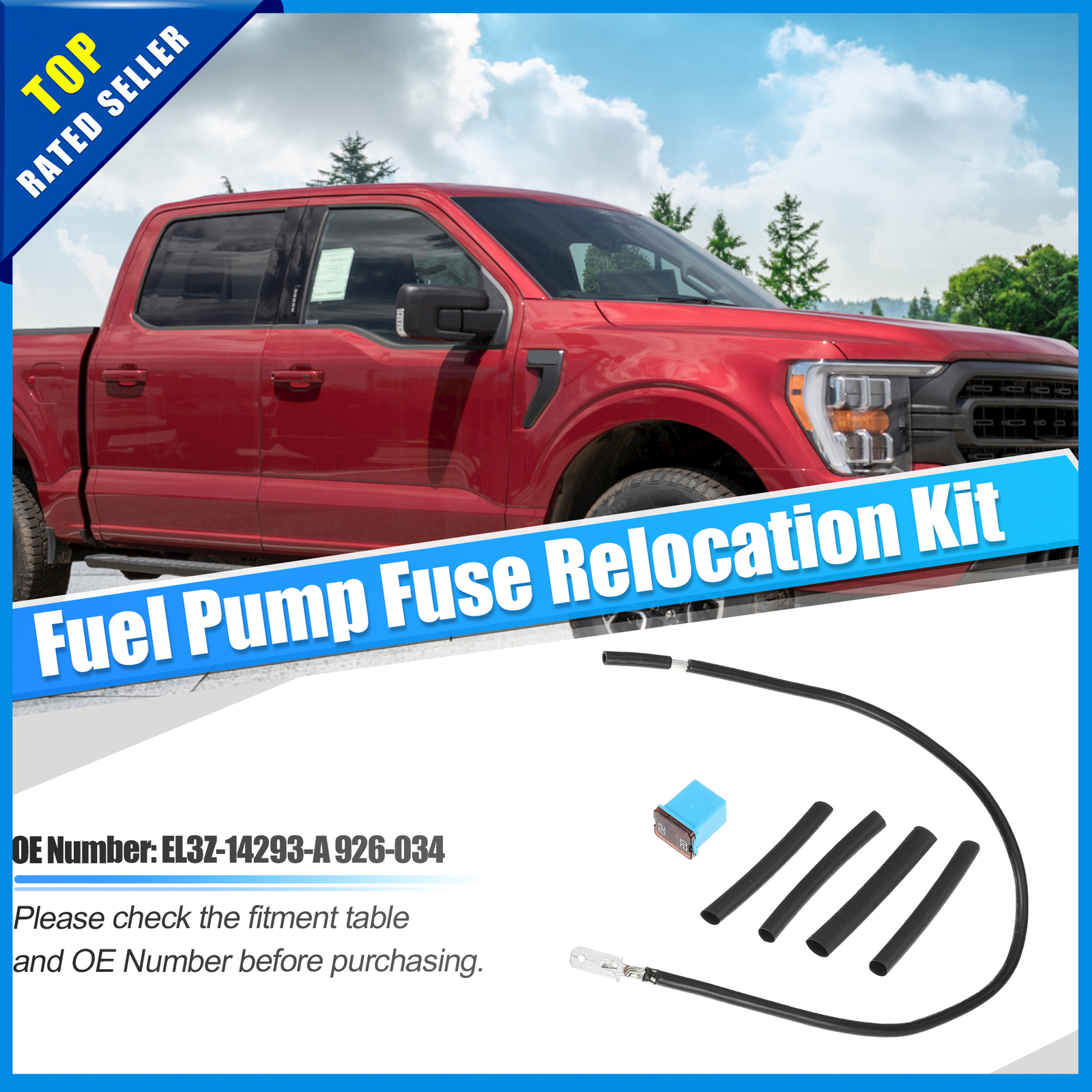 Pack of 1 For Ford F150 20092014 Fuel Pump Fuse Relocation Kit EL3Z