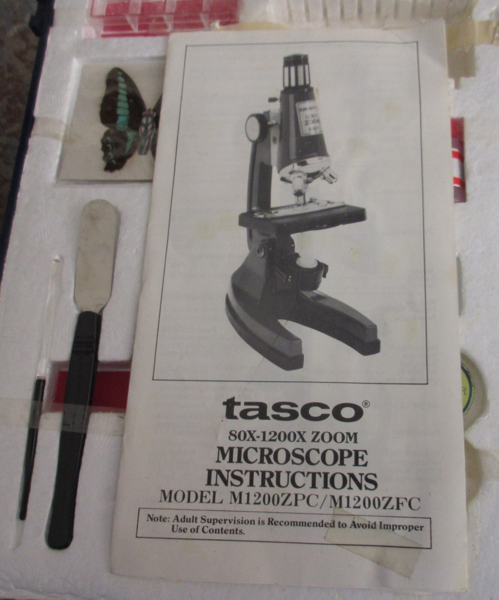 Vintage Microscope TASCO 950P 80x-1200x Zoom with Original Box | eBay