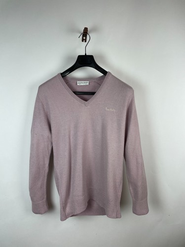 Pierre Cardin, Vintage 80s PIERRE CARDIN Mauve V-neck sweater men's Liverpool Mexico fits SMALL
