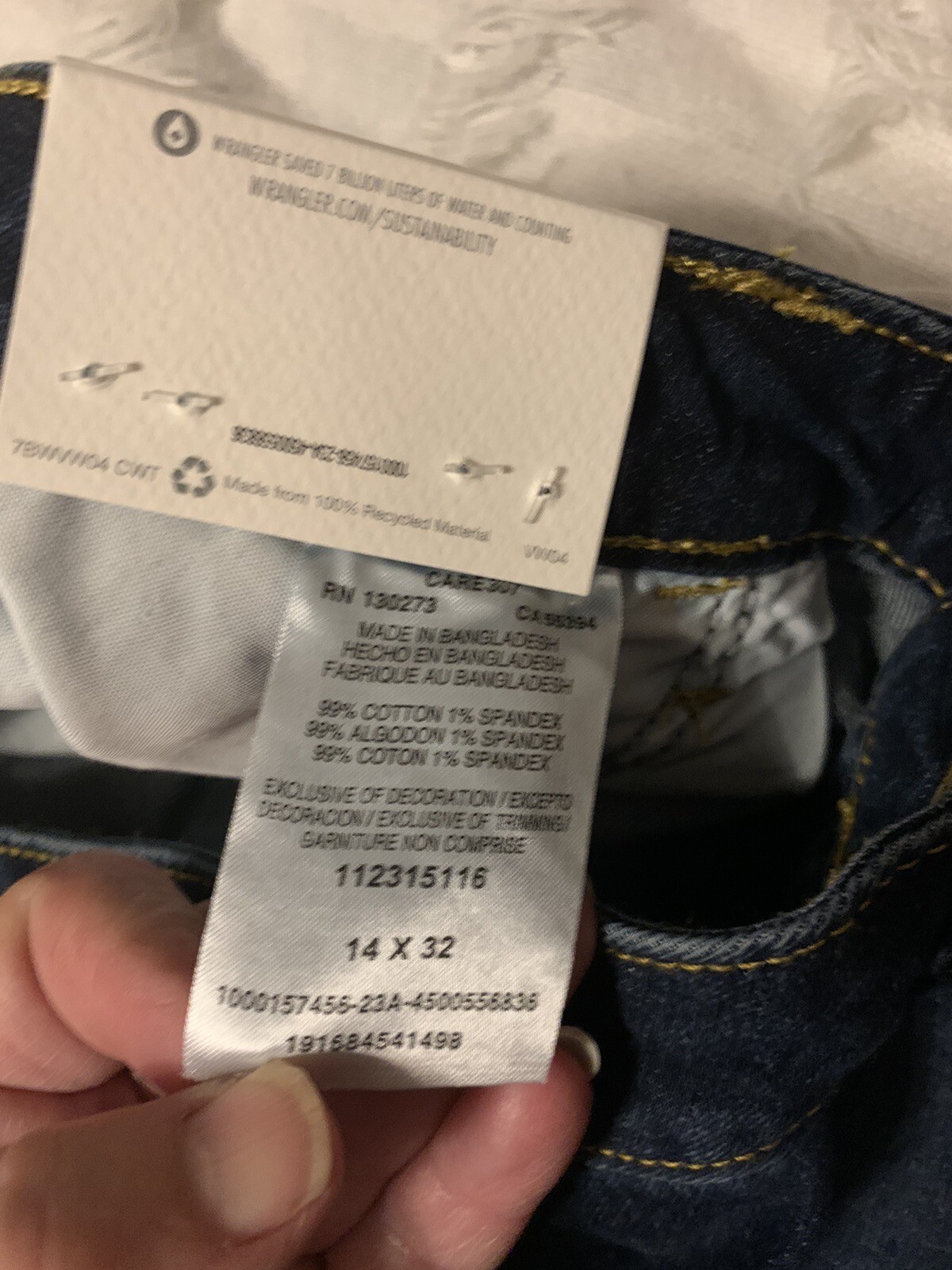 Wrangler High Rise True Straight Jeans 14 32x32 Long Women’s Blue New W