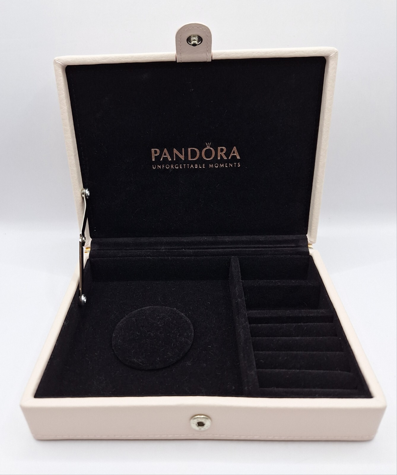 Pandora Limited Edition Genuine Leather Jewelry Box Blush Cream Pink VGC image 9