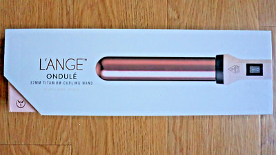 L'ANGE ONDULE 32mm TITANIUM CURLING WAND ROSE NEW
