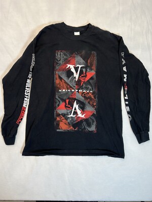 HTF Veil Of Maya Mens Large Long Sleeve Black Shirt Unleash The Wolves From Hell