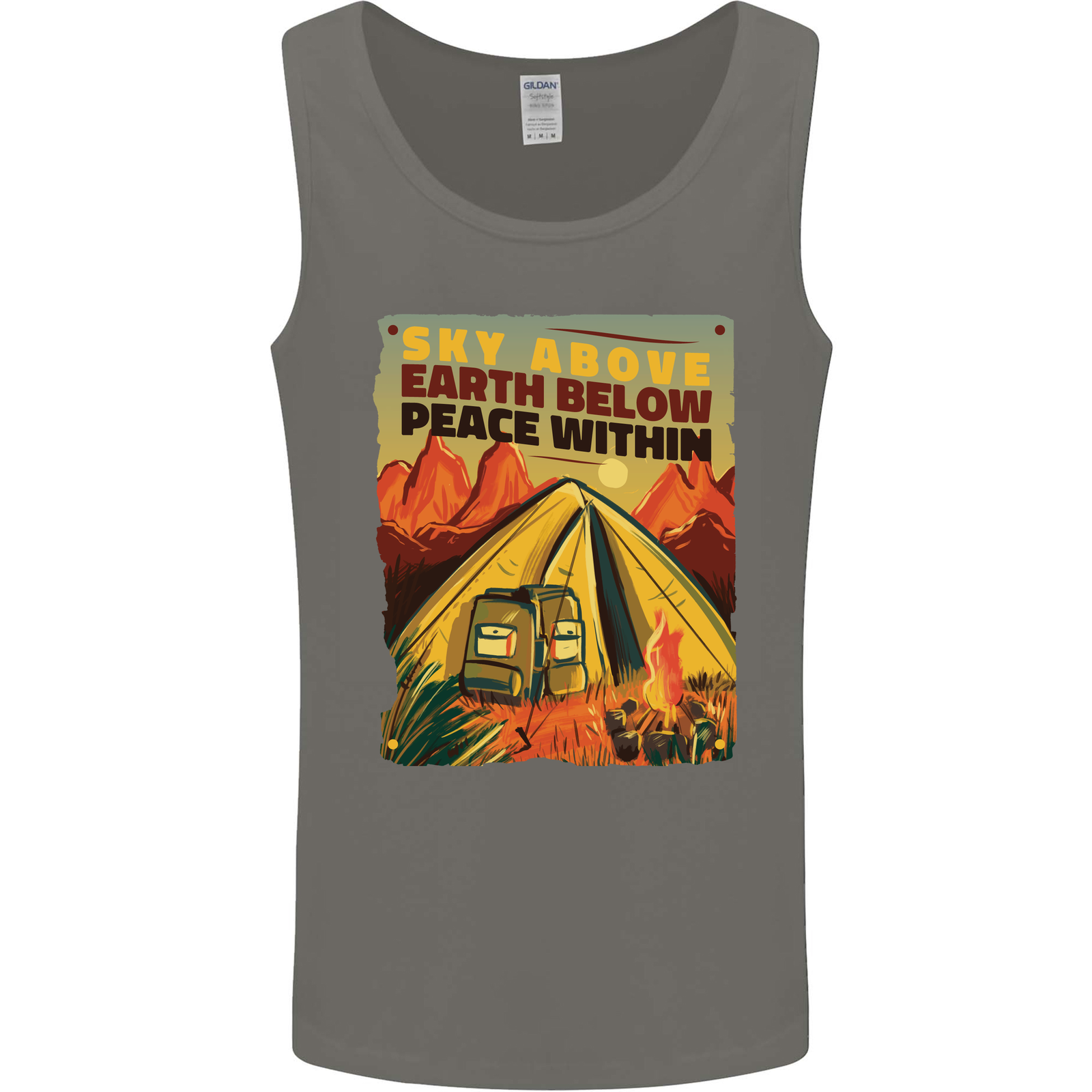 Camping Sky Above Trekking Outdoors Mens Vest Tank Top