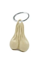 2" BULL NUT'S (IVORY) - BIG RIG DANGLER BALLS KEY RING NUTS TRUCK NUTZ