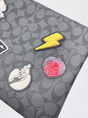 Disney X Coach CC093 Borsa Grande In Tela Firmata Con Toppe Nuova con Etichette Org $298 - Foto 4 di 10
