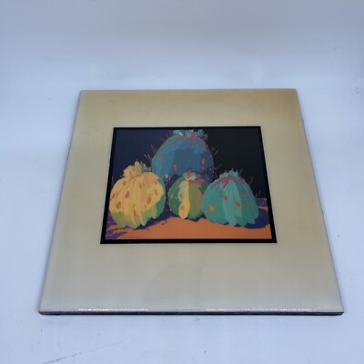 Artist J.K. Lamkin 8 x8  Adobe Home Southwest Art TWall Hanging Cactus Tile