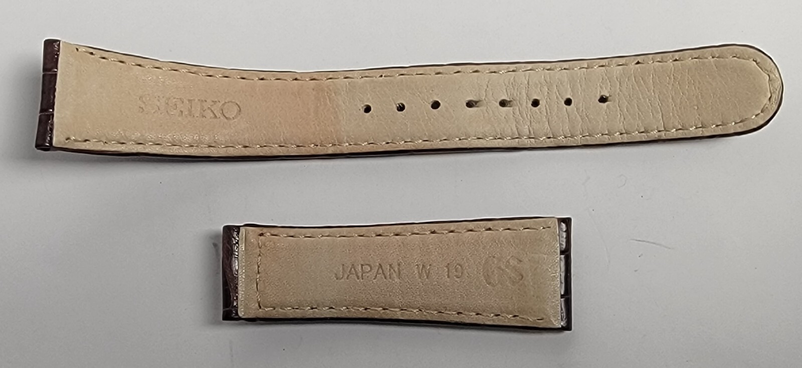 Authentic Grand Seiko Brown Leather Watch Strap 19/16 mm, 59+127mm OEM