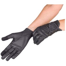 241002 Romfh Women's Leather Riding Gloves - Black NEW