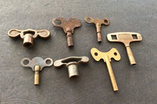 7 Vintage Clock Winding Key Lot Watchmaker Repair Tool Brass Ingraham Free Ship
