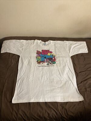 Vintage Great Barrier Reef Australia Graphic Single Stitch T-Shirt Size 2XL 