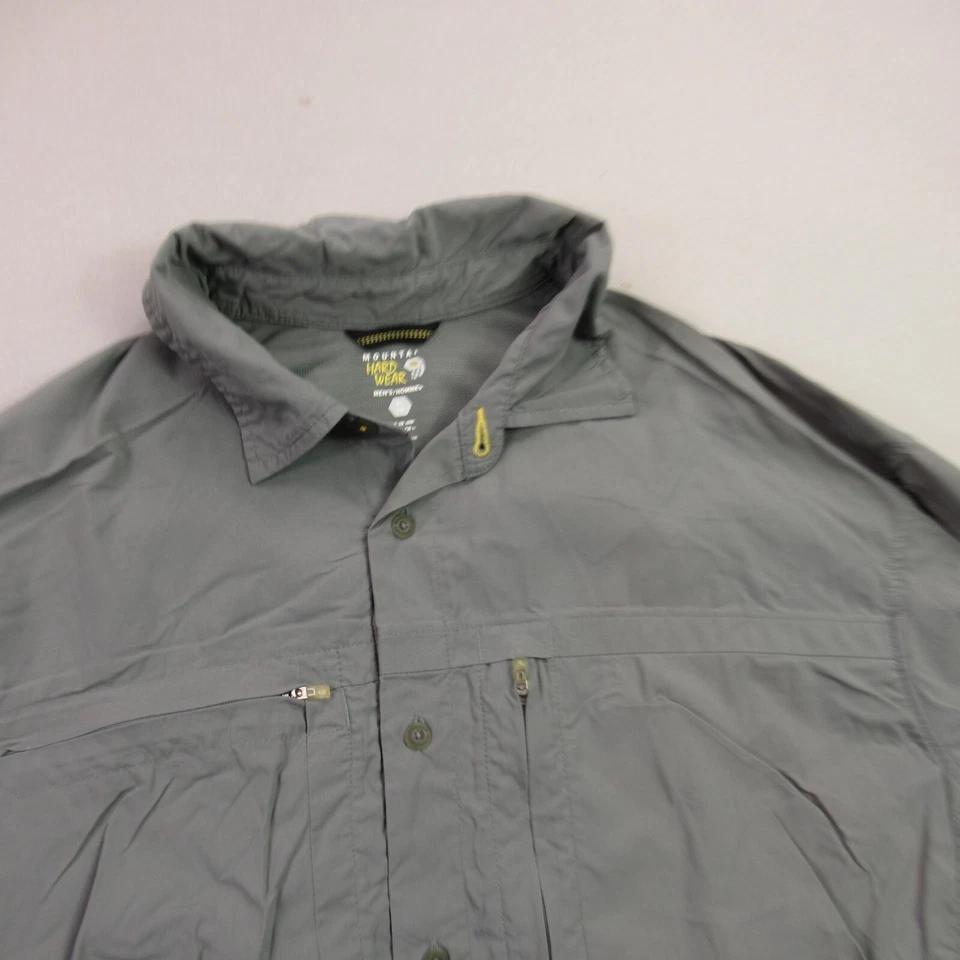 Mountain Hardwear Shirt Mens XL Long Sleeve Button Up Pockets Gray - Image 2 of 4