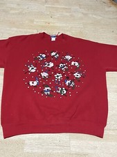 Vintage Tultex Bears Skiing Crewneck Sweatshirt Sz Large Made USA Christmas Bear