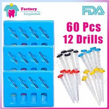 3x Dental Fiber Post Easyinsmile Quartz Glass Screw Endo Post Core 12 Drills USA