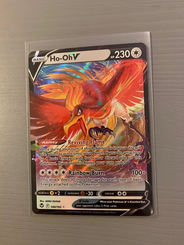 Ho-Oh V 140/195 Full Art NM/M Silver Tempest Pokemon Card - 第 2/6 張圖片