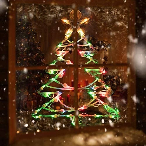 Pack de 2 siluetas de ventana de Navidad árbol y Santa Foto 2 de 4