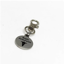 Brain Aneurysm Clip On Charm Zipper Pull, Medical ID Tag, Medical Awareness Tag