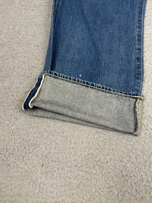 Chimala Selvedge Jeans Mens 32 Blue Faded Button Fly Wide Chimala Selvedge Jeans Mens 32 Blue Faded Button Fly Wide