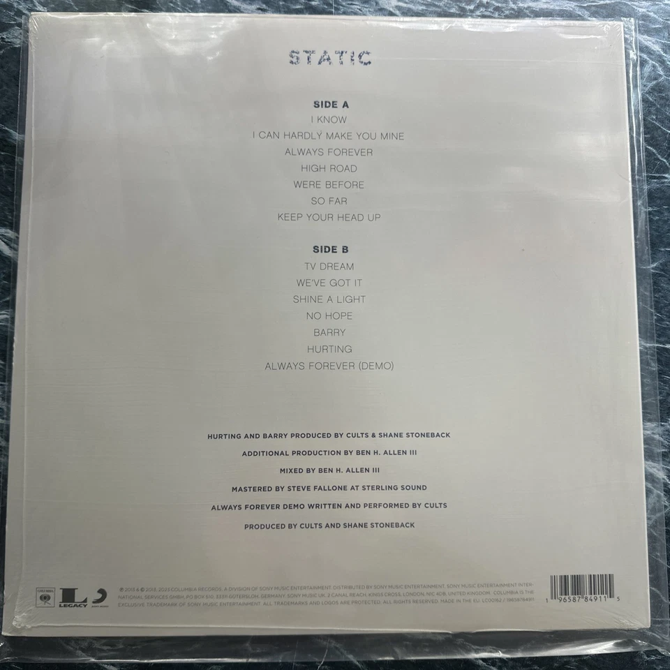 Cults - Static 12” Vinyl Record MINT SEALED - Image 2 of 2