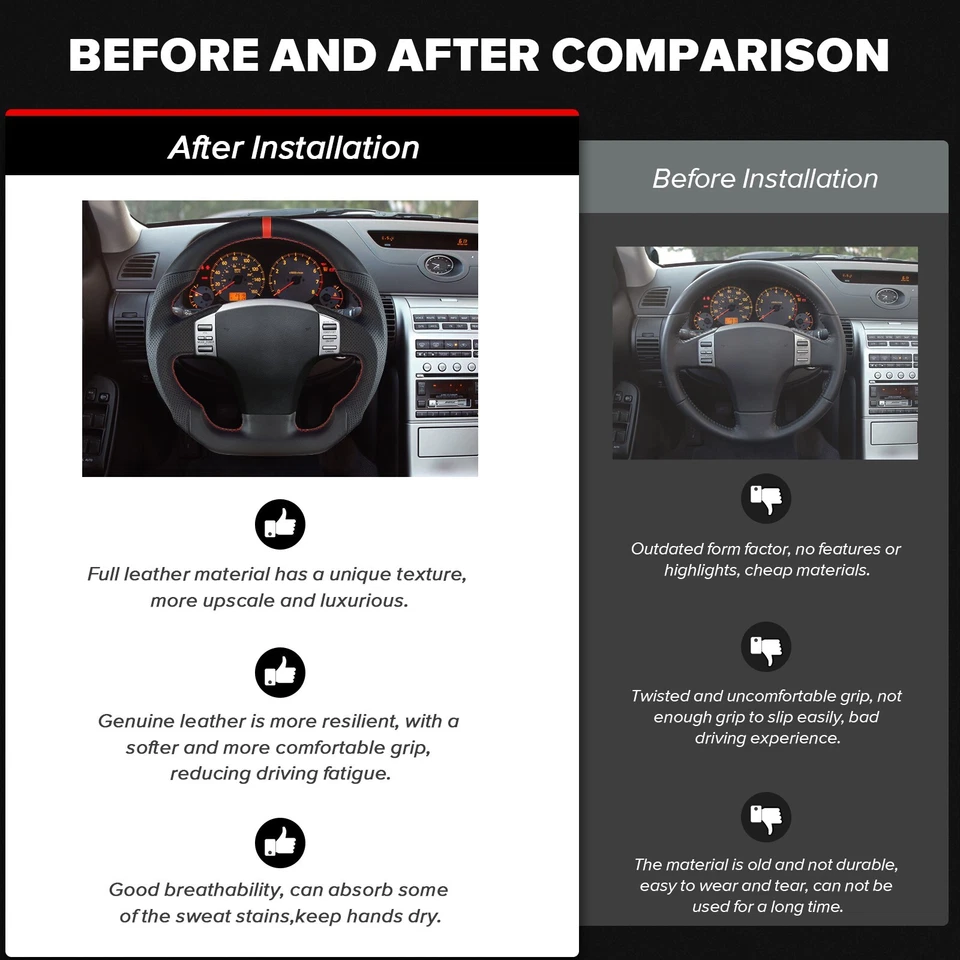 LOSCHEN Nappa Leather Steering Wheel For INFINITI G35 2003-2007 - Image 3 of 4