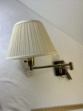 Alsy lighting Brass wall swingout Arm lamp Ivory Pleated Shade Chapman Style