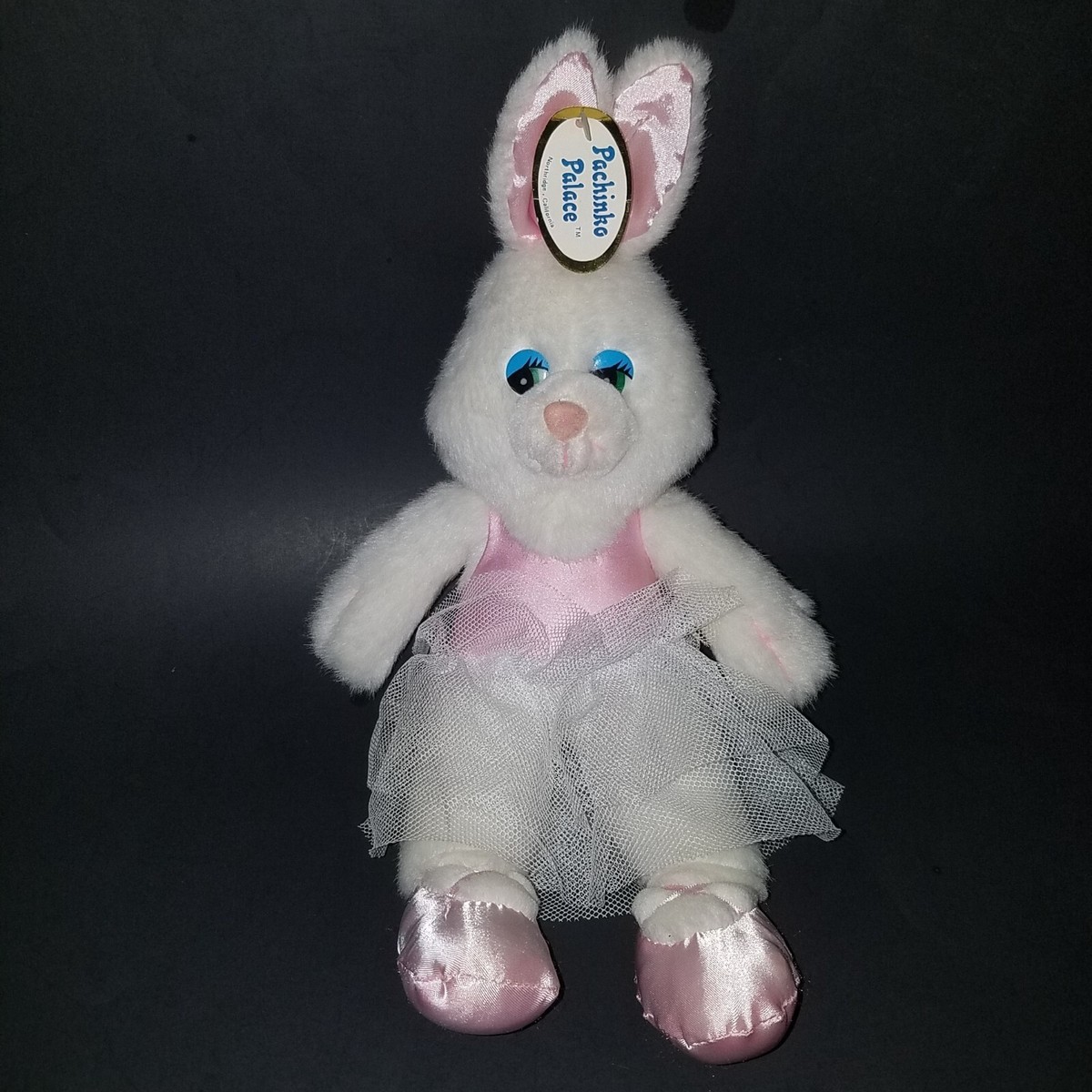 VTG Pachinko Palace White Bunny Rabbit Plush Ballerina Stuffed