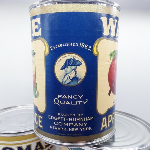 Antique lot 3 Repro 1990s tin cans paper label Ottawa Thomas Chief Prop Display - Picture 17 of 21