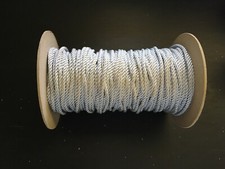 1/4" rayon twist cord cord cording trim 19 yards silver grey