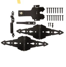 Everbilt Black Deluxe Latch Gate Set