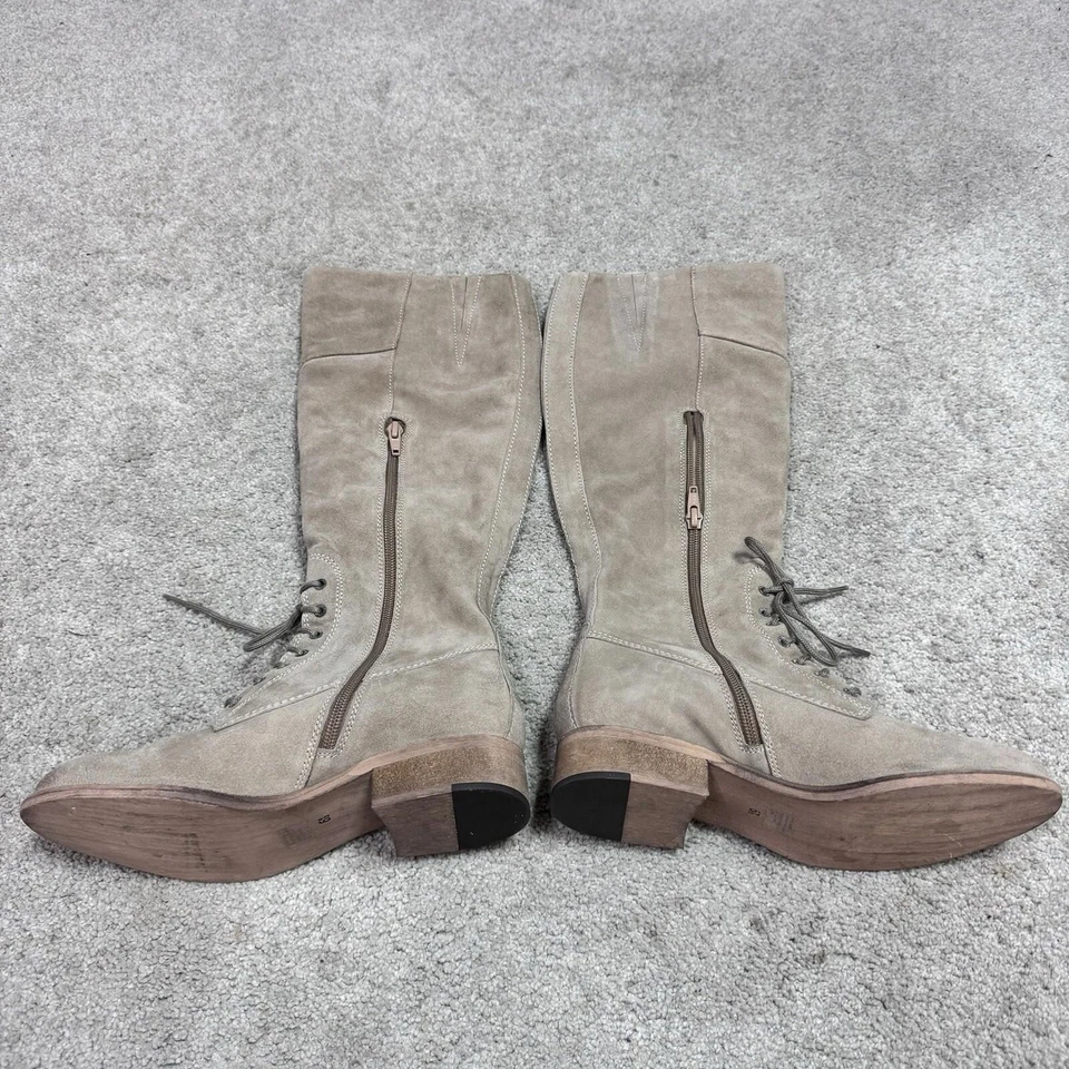 Botas Seychelles Beige Cuero Gamuza Mujer Talla 6.5 Con Cordones Foto 3 de 4