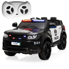 Electric 12V Ride On Police Car Kids Gift SUV Toys Music Light w/ Remote Control
