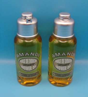2 L OCCITANE Travel Lot SHOWER OIL Almond AMANDE 2.5oz/75mL FREE SHIPPING *READ*