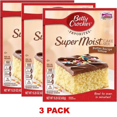 Betty Crocker Favorites Super Moist Butter Recipe Yellow Cake Mix 13.25oz 3 PACK