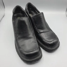 Lower East Side Vintage Y2K Womens 9.5 Wide Black Vegan Leather Loafer Chunky 