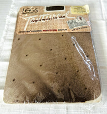 Legs Just Wonderful Textured Pantyhose Sz A Coffee Bean 1978 Aereated Crotch NOS