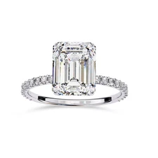 2.85 Ctw Lab Grown Diamond Hidden Halo Engagement Ring 925 Or 10K Gold