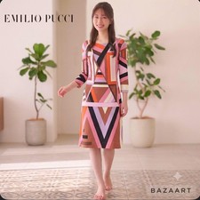 EMILIO PUCCI Pucci Print Rayon Dress 17RI80 38 M Multicolor From JAPAN