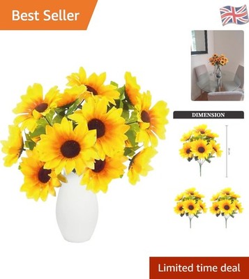 Lebendige künstliche Sonnenblumen 30 cm mit 14 Köpfen - perfekt für alle Gelegenheiten