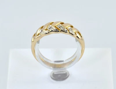 Diamant Ring 585/000 14 K Gelbgold 4 Diamanten - Bild 1 von 4