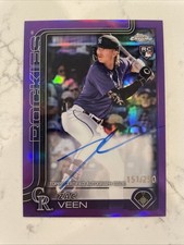2025 Topps Chrome Rookie Zac Veen PURPLE REFRACTOR Rookie RC AUTO /250 Rockies