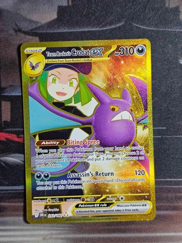 Team Rocket's Crobat ex 242/182 Hyper Rare Destined Rivals Pokemon Holo NM