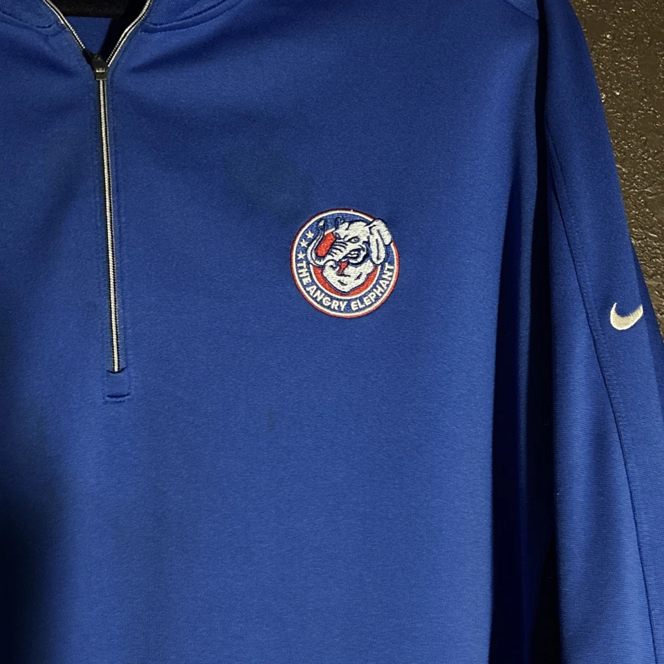 Nike Dri Fit 1/4 Zip Pullover Athletic Top Shirt~XXL The Angry Elephant Logo - Image 2 of 4