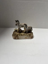 Lionstone Sculptured Porcelain Zebras Figurine