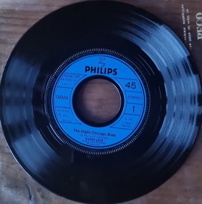 7'' Philips SL PAPER LACE The Night Chicaco Died + Can You Get... 6000 147 D 1974