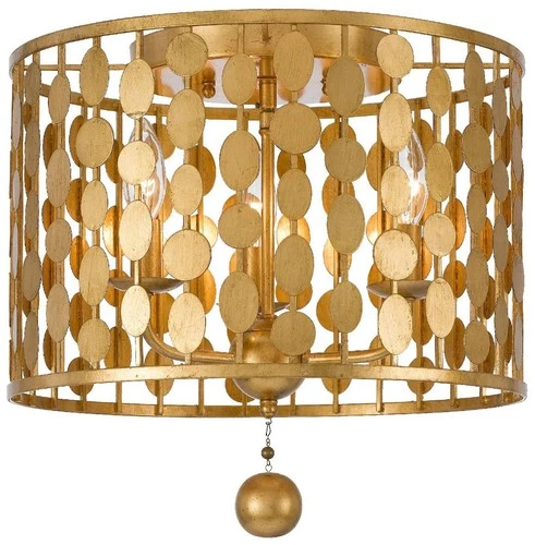 Crystorama Layla 15" Wide Antique Gold Ceiling Light - Picture 2 of 6