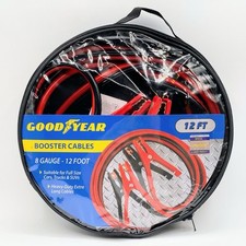 Goodyear Booster/Jumper Cables 8 Gauge Long 12 Ft Heavy Duty Full Size Vehicles