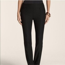 Chicos So Slimming Black Pull On Crop Stretch Point Pants Size 10