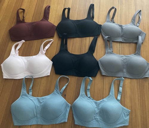 8 womens Lululemon 36C sports bra black rust 36 C wireless activewear padded lot