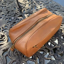Shaving kit Toiletry bag Shave kit travel Bag Brown men's Vintage