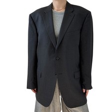 NWOT Canali Gray Check 100 Wool Blazer Suit Trouser 2 Button Set 46L